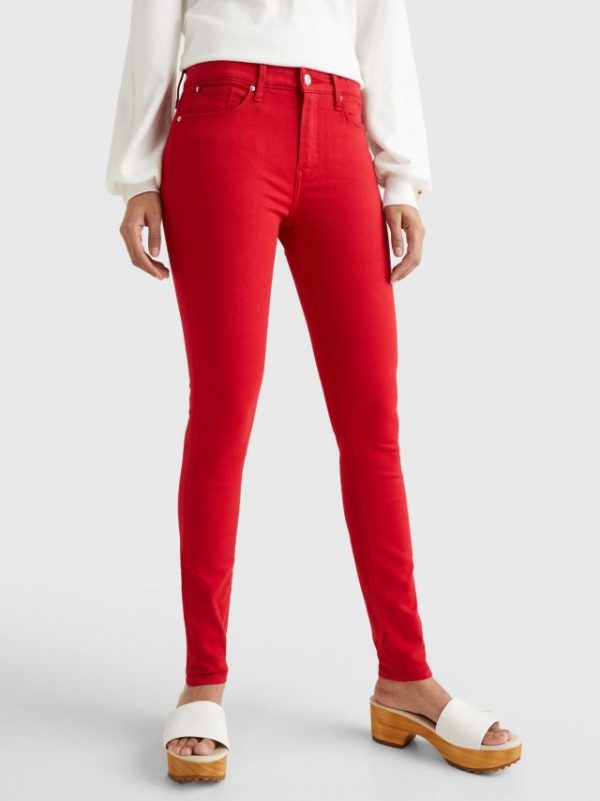 Tommy Hilfiger jeansWW0WW30202XLGL30 - dames Tommy Hilfiger TH FLEX COMO SKINNY RW A CLR Primary Red
