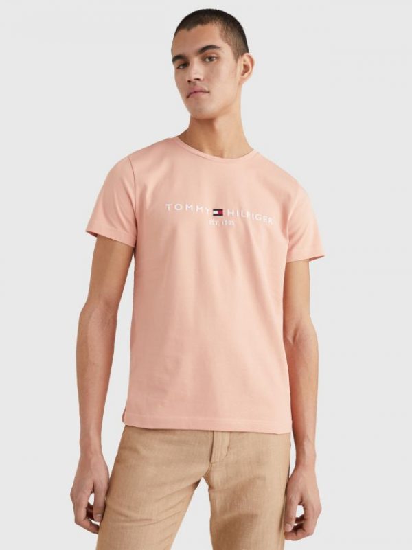 Tommy Hilfiger T-shirt MW0MW11797SNA - heren Tommy Hilfiger TOMMY LOGO TEE Guava