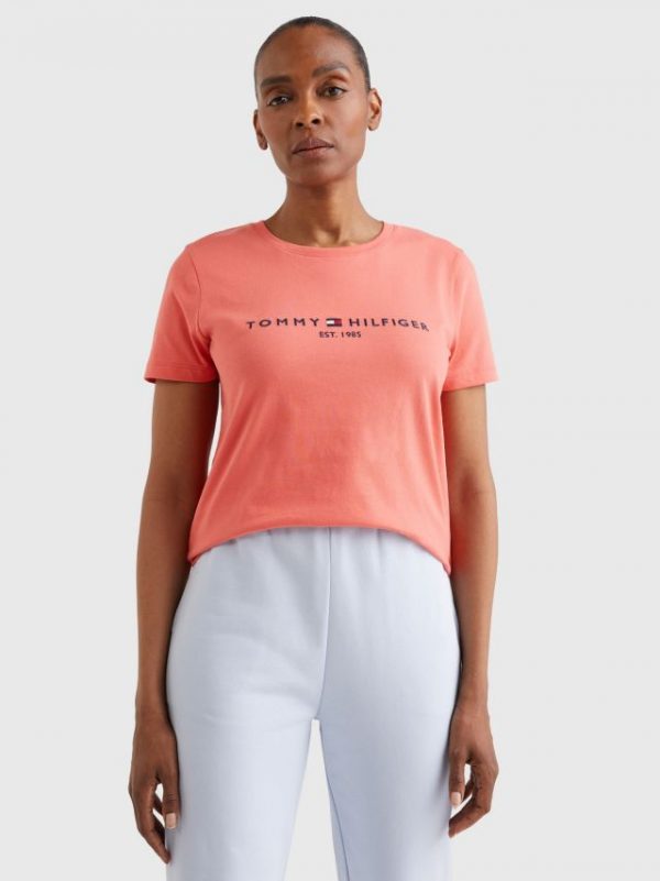 Tommy Hilfiger T-shirt WW0WW28681XKL - dames Tommy Hilfiger REGULAR HILFIGER C-NK TEE SS Crystal Coral 1