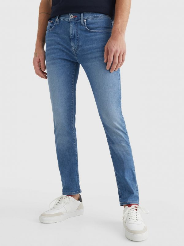Tommy Hilfiger jeans MW0MW236331ADL34 - heren Tommy Hilfiger SLIM BLEECKER SSTR SPRUCE BLUE Spruce Blue