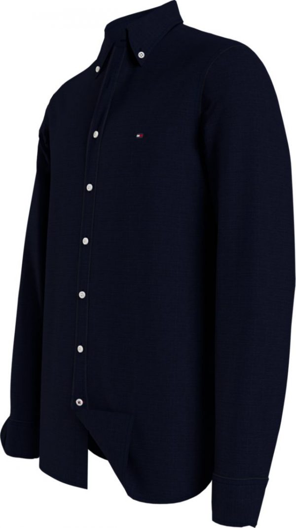 Tommy Hilfiger overhemd MW0MW23135DW5 - heren Tommy Hilfiger 1985 KNIT SOLID SF SHIRT S/S Desert Sky