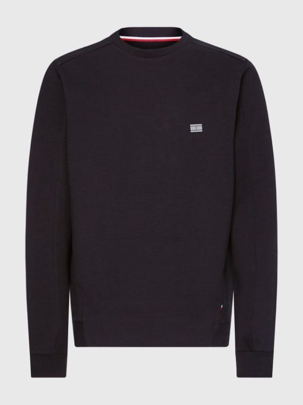 Tommy Hilfiger trui MW0MW22922BDS - heren Tommy Hilfiger TECH ESSENTIALS CREW, BDS Black