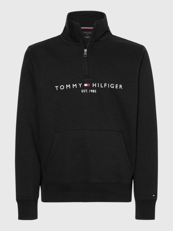 Tommy Hilfiger trui MW0MW20954BDS - heren Tommy Hilfiger TOMMY LOGO MOCKNECK, BDS Black