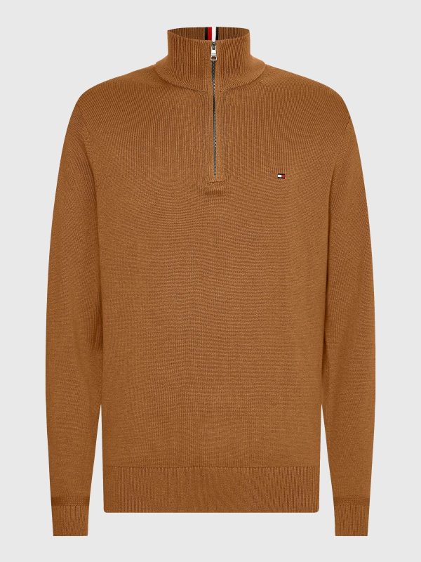 Tommy Hilfiger trui MW0MW28049GWJ - heren Tommy Hilfiger PIMA ORG CTN CASHMER, GWJ Desert Khaki