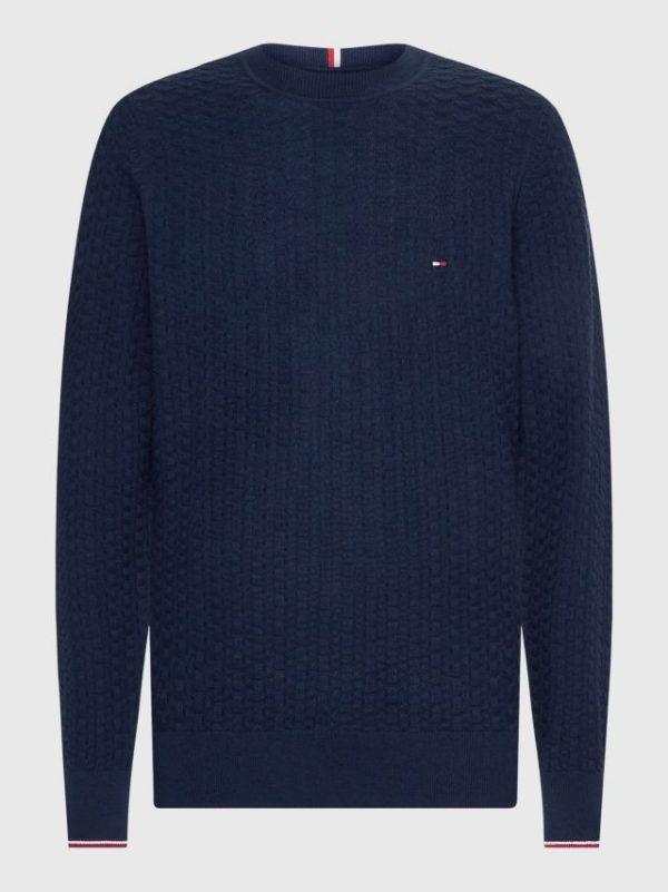 Tommy Hilfiger trui MW0MW28111DW5 - heren Tommy Hilfiger EXAGGERATED STRUCTUR, DW5 Desert Sky