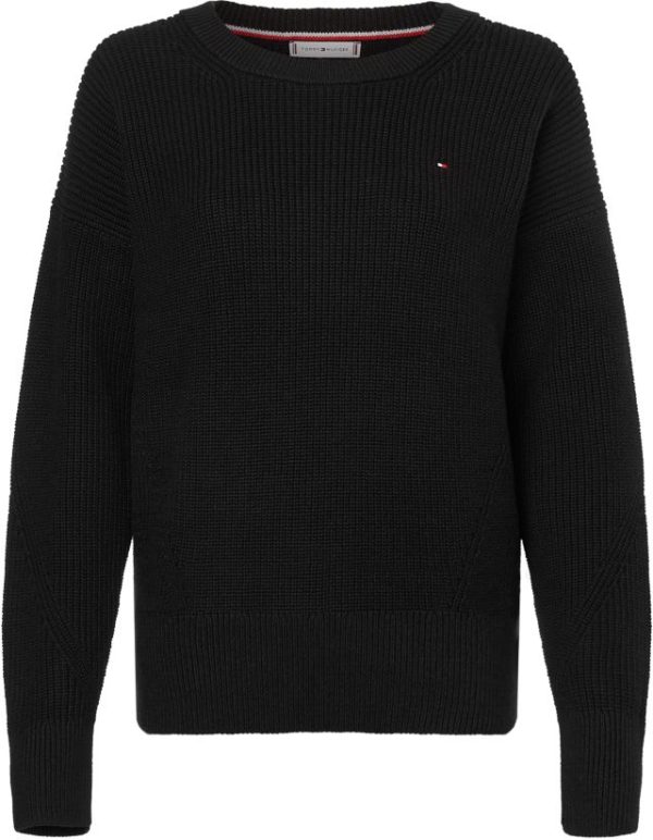 Tommy Hilfiger trui WW0WW37461BDS - dames Tommy Hilfiger COTTON C-NK SWEATER, BDS Black