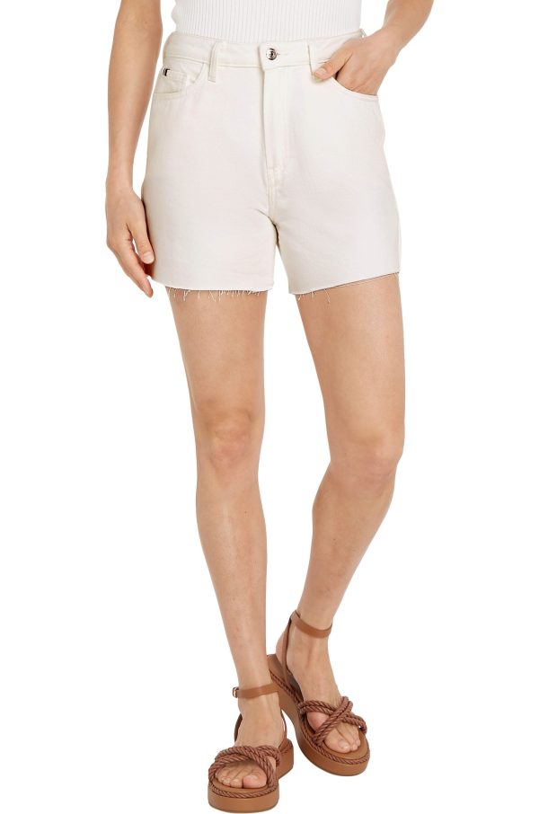 Tommy Hilfiger bermuda WW0WW381221CI - dames Tommy Hilfiger DNM STRAIGHT SHORT H, 1CI Ecru