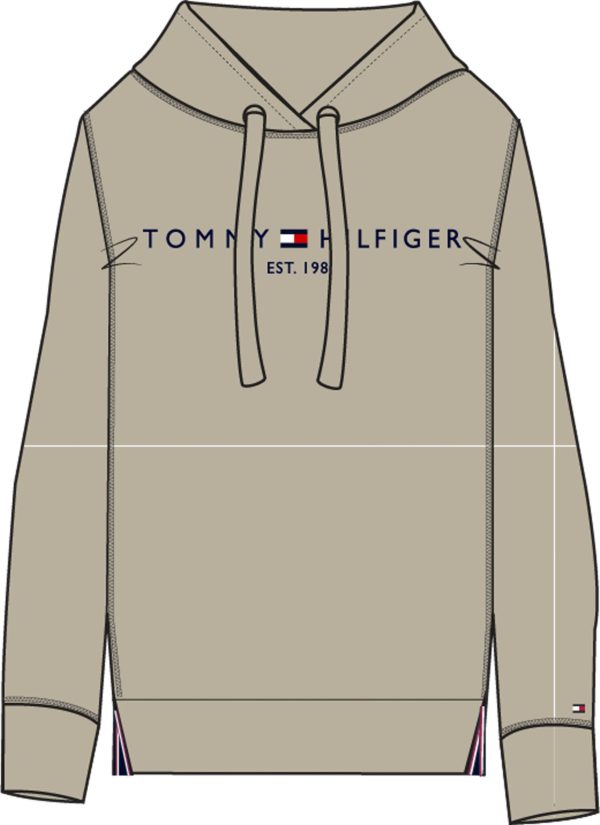 Tommy Hilfiger hoodie WW0WW26410RBS - dames Tommy Hilfiger REGULAR HILFIGER HOO, RBS Light Sandalwood