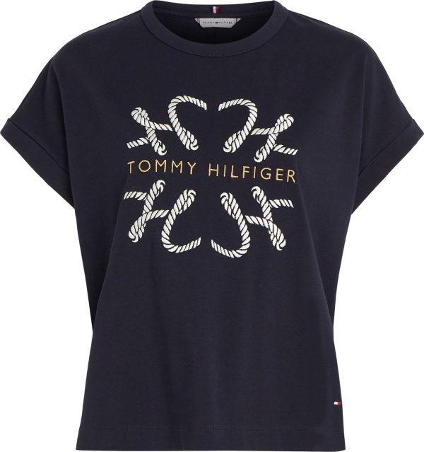 Tommy Hilfiger t-shirt WW0WW37886DW5 - dames Tommy Hilfiger RLX ROPE HILFIGER C- DW5 Desert Sky