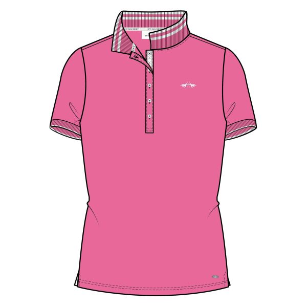 HVSociety polo HVSAmira 0403103608_3008 - HVSociety dames Poloshirt HVSAmira Bright Pink