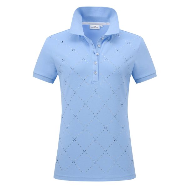 HVSociety damespolo HVSRianne 0403103703-5045 - HVSociety dames Poloshirt HVSRianne Lightblue